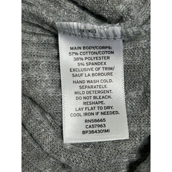 BP Oversized V Neck Long Sleeve Button Top in Gray Cloudy Heather - Sz M - Picture 5 of 5